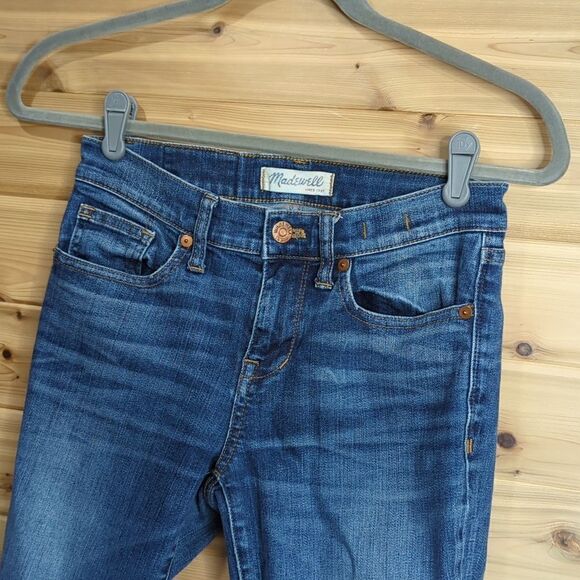 Madewell Womens Jeans 26 Blue Skinny Skinny Distressed Jeans 27" Inseam Lowrise - Picture 3 of 10